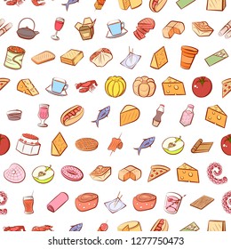 Various images set. Background for printing, design, web. Usable as icons. Seamless. Colored.