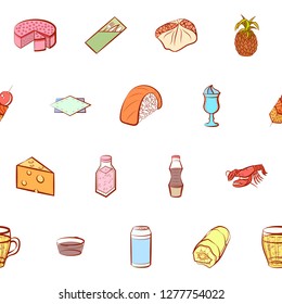 Various images set. Background for printing, design, web. Usable as icons. Seamless. Colored.