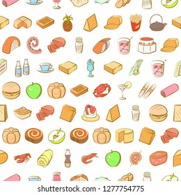 Various images set. Background for printing, design, web. Usable as icons. Seamless. Colored.