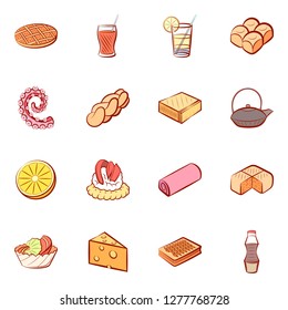 Various images set. Background for printing, design, web. Usable as icons. Colored.