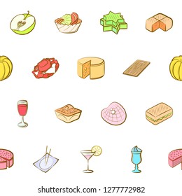 Various images set. Background for printing, design, web. Usable as icons. Seamless. Colored.