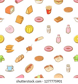 Various images set. Background for printing, design, web. Usable as icons. Seamless. Colored.