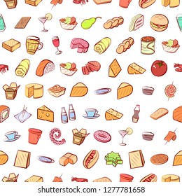 Various images set. Background for printing, design, web. Usable as icons. Seamless. Colored.