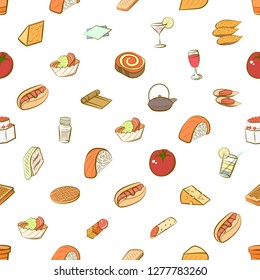 Various images set. Background for printing, design, web. Usable as icons. Seamless. Colored.