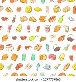 Various images set. Background for printing, design, web. Usable as icons. Seamless. Colored.