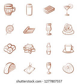 Various images set. Background for printing, design, web. Usable as icons. Binary color.
