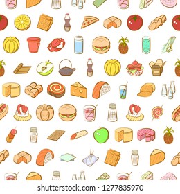 Various images set. Background for printing, design, web. Usable as icons. Seamless. Colored.