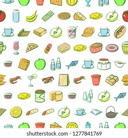 Various images set. Background for printing, design, web. Usable as icons. Seamless. Colored.