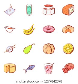 Various images set. Background for printing, design, web. Usable as icons. Colored.