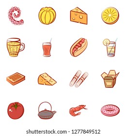 Various images set. Background for printing, design, web. Usable as icons. Colored.