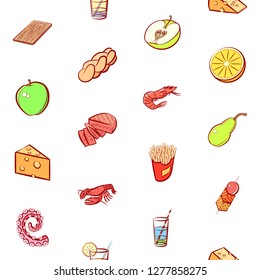 Various images set. Background for printing, design, web. Usable as icons. Seamless. Colored.