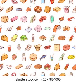 Various images set. Background for printing, design, web. Usable as icons. Seamless. Colored.