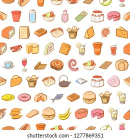 Various images set. Background for printing, design, web. Usable as icons. Seamless. Colored.