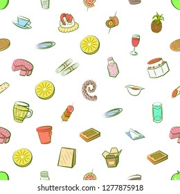 Various images set. Background for printing, design, web. Usable as icons. Seamless. Colored.