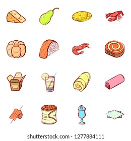 Various images set. Background for printing, design, web. Usable as icons. Colored.