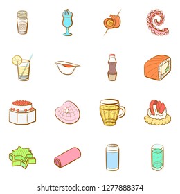 Various images set. Background for printing, design, web. Usable as icons. Colored.