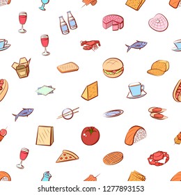 Various images set. Background for printing, design, web. Usable as icons. Seamless. Colored.