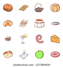 Various images set. Background for printing, design, web. Usable as icons. Colored.
