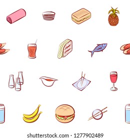 Various images set. Background for printing, design, web. Usable as icons. Seamless. Colored.