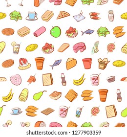 Various images set. Background for printing, design, web. Usable as icons. Seamless. Colored.
