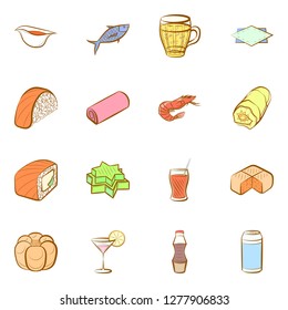 Various images set. Background for printing, design, web. Usable as icons. Colored.