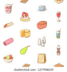 Various images set. Background for printing, design, web. Usable as icons. Seamless. Colored.