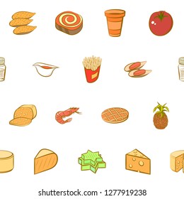 Various images set. Background for printing, design, web. Usable as icons. Seamless. Colored.