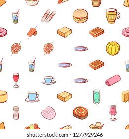 Various images set. Background for printing, design, web. Usable as icons. Seamless. Colored.