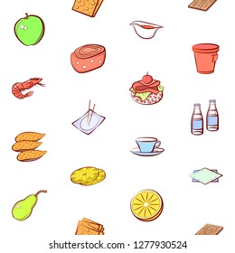 Various images set. Background for printing, design, web. Usable as icons. Seamless. Colored.