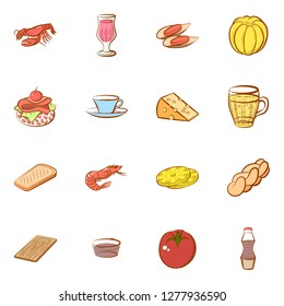 Various images set. Background for printing, design, web. Usable as icons. Colored.