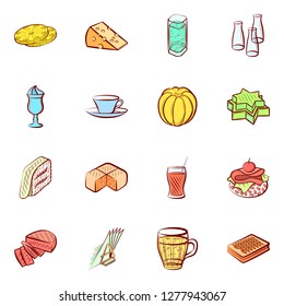 Various images set. Background for printing, design, web. Usable as icons. Colored.
