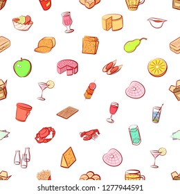 Various images set. Background for printing, design, web. Usable as icons. Seamless. Colored.