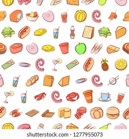 Various images set. Background for printing, design, web. Usable as icons. Seamless. Colored.