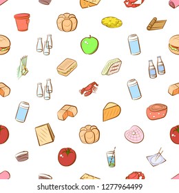 Various images set. Background for printing, design, web. Usable as icons. Seamless. Colored.
