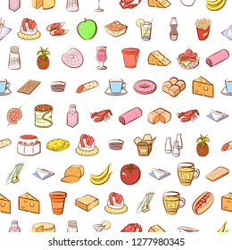 Various images set. Background for printing, design, web. Usable as icons. Seamless. Colored.
