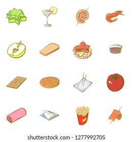 Various images set. Background for printing, design, web. Usable as icons. Colored.