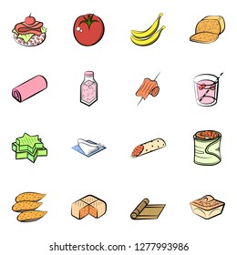 Various images set. Background for printing, design, web. Usable as icons. Colored.