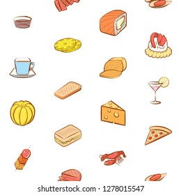 Various images set. Background for printing, design, web. Usable as icons. Seamless. Colored.