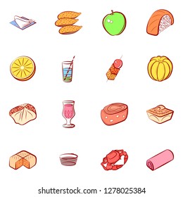 Various images set. Background for printing, design, web. Usable as icons. Colored.