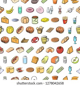 Various images set. Background for printing, design, web. Usable as icons. Seamless. Colored.