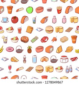 Various images set. Background for printing, design, web. Usable as icons. Seamless. Colored.