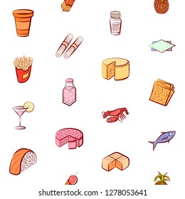 Various images set. Background for printing, design, web. Usable as icons. Seamless. Colored.