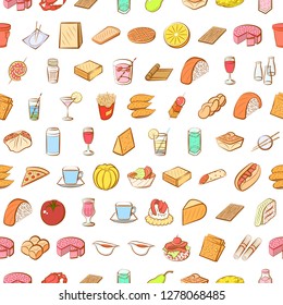 Various images set. Background for printing, design, web. Usable as icons. Seamless. Colored.