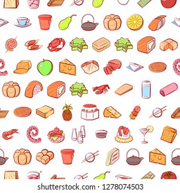 Various images set. Background for printing, design, web. Usable as icons. Seamless. Colored.