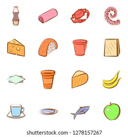 Various images set. Background for printing, design, web. Usable as icons. Colored.