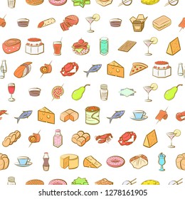 Various images set. Background for printing, design, web. Usable as icons. Seamless. Colored.