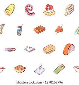 Various images set. Background for printing, design, web. Usable as icons. Seamless. Colored.