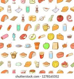 Various images set. Background for printing, design, web. Usable as icons. Seamless. Colored.