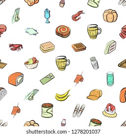 Various images set. Background for printing, design, web. Usable as icons. Seamless. Colored.