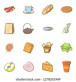 Various images set. Background for printing, design, web. Usable as icons. Colored.